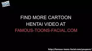 فتاة رسوم متحركة تبلع بعمق وتتلقى قذفًا لزجًا